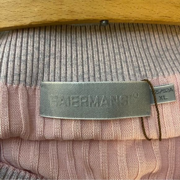 HAIERMANSI Pink and Gray Trim Short Sleeve‎ Sweater Kids XL NWT - Picture 4 of 7
